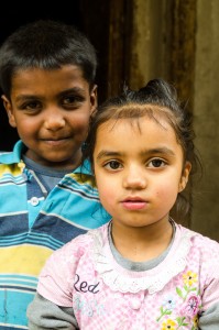 Two children posing for us in Leh