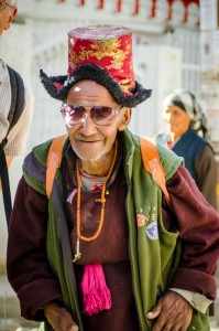 A local Ladakhi in his traditional dress in Leh